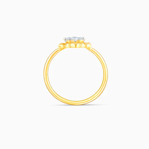 Kohinoor London Gold Intricate Flower Diamond Ring Made With 18K Gold And Lab-Grown Diamonds