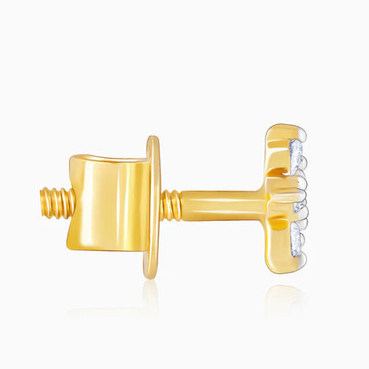 Kohinoor London Gold Frilly Flower Diamond Earrings Made With 14K Gold And Lab-Grown Diamonds