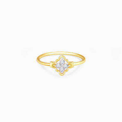 Kohinoor London Gold Intricate Flower Diamond Ring Made With 18K Gold And Lab-Grown Diamonds