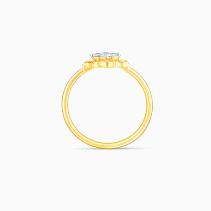 Kohinoor London Gold Intricate Flower Diamond Ring Made With 18K Gold And Lab-Grown Diamonds